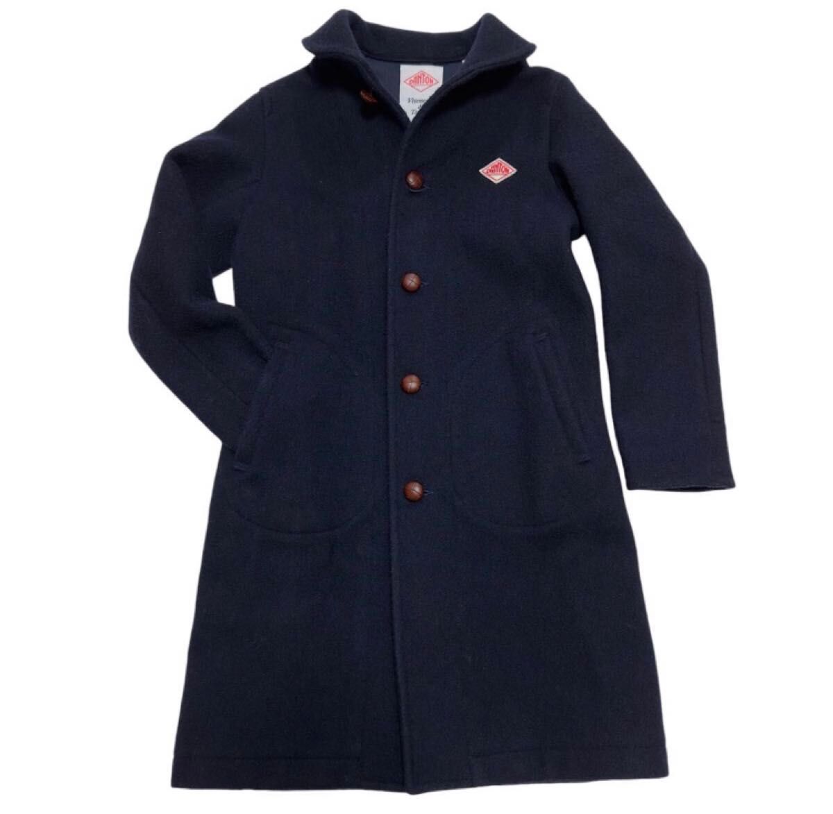 美品 ダントン DANTON《ウールモッサロングコート》ネイビー サイズ36