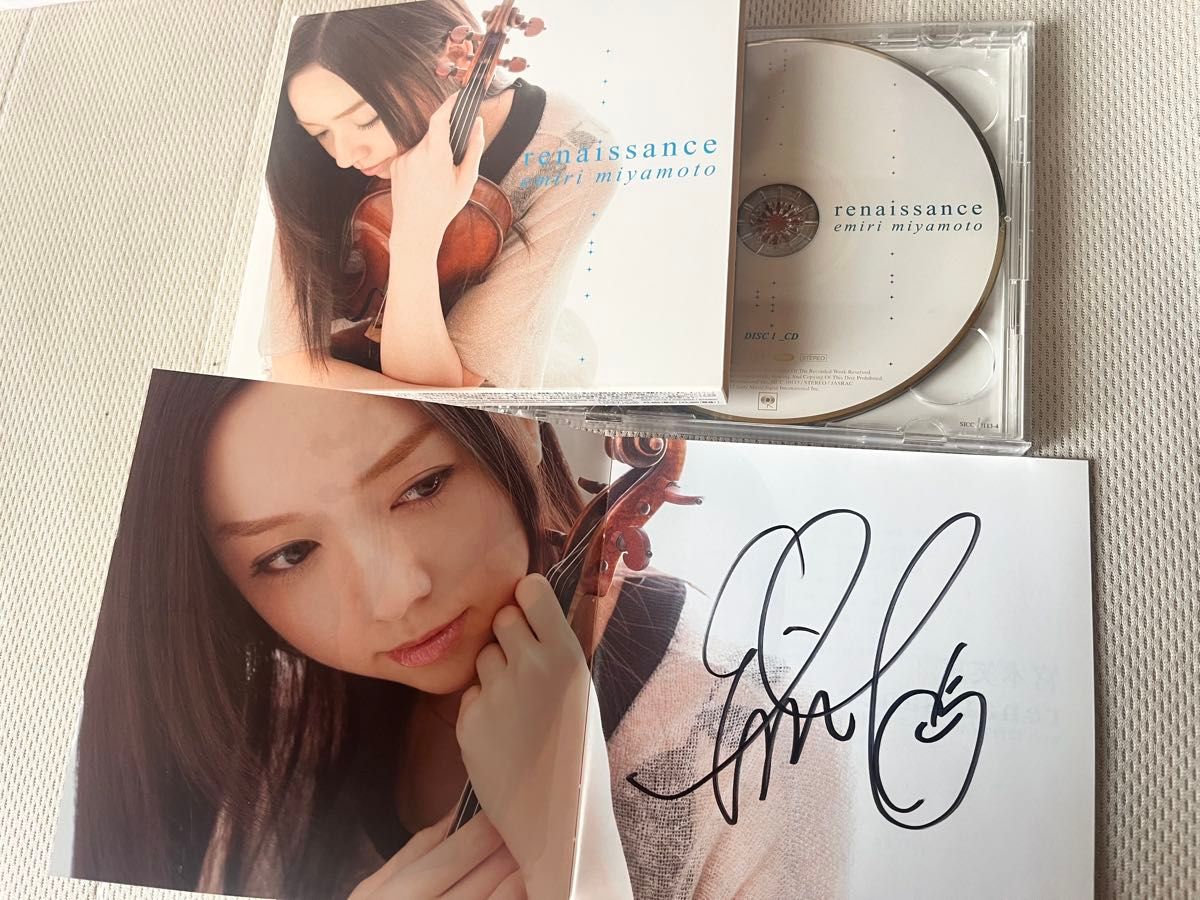 美品 直筆サイン入り 宮本笑里 renaissance 初回限定CD/DVD2枚組