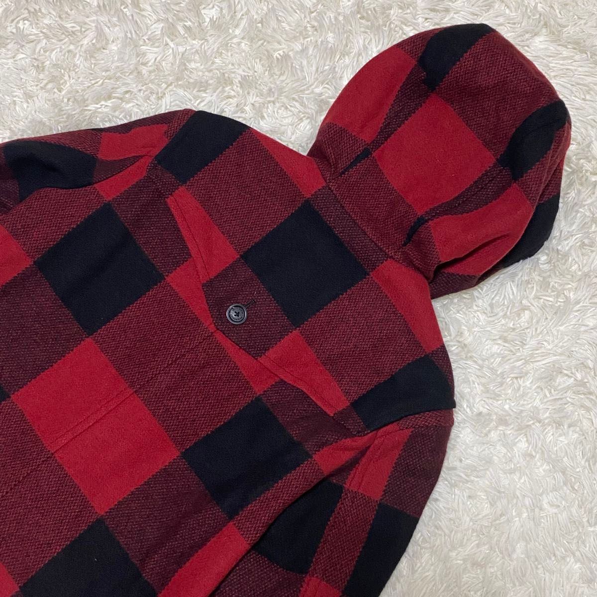 美品 BURBERRY BLACK LABEL ダッフルコート チェック 赤 バーバリー