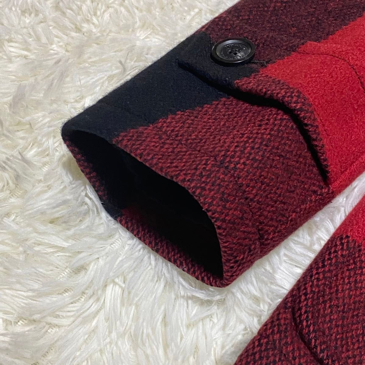 美品 BURBERRY BLACK LABEL ダッフルコート チェック 赤 バーバリー