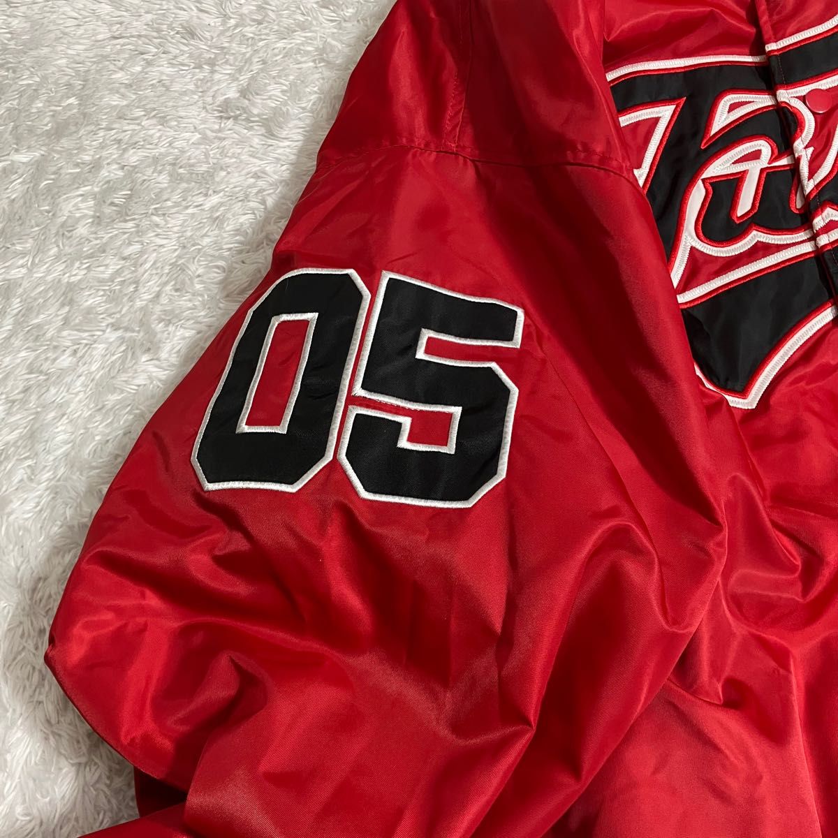 美品 FUBU フブ スタジャン スタジアムジャンパー 刺繍ロゴ デカロゴ