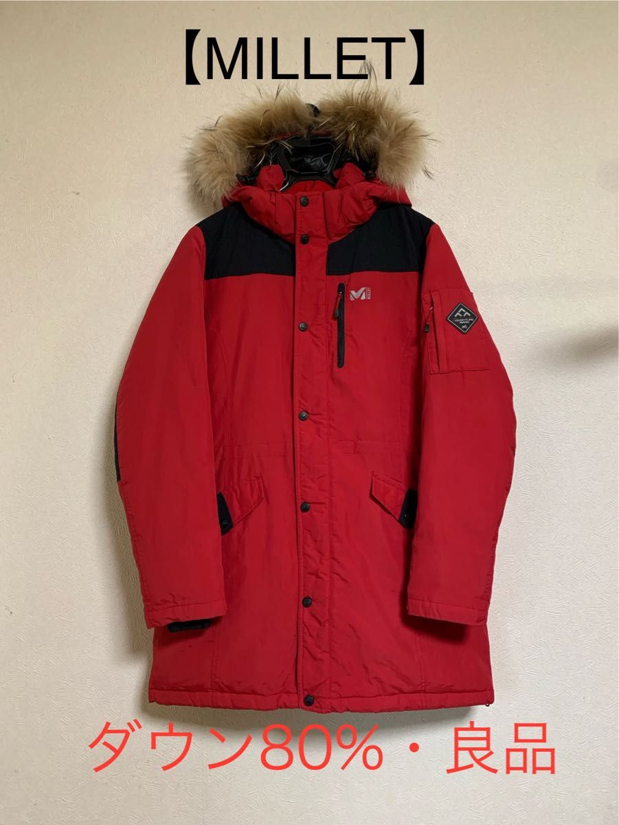 MILLET】ミレーダウンジャケット 赤レッド ダウン90% 100M良品｜Yahoo