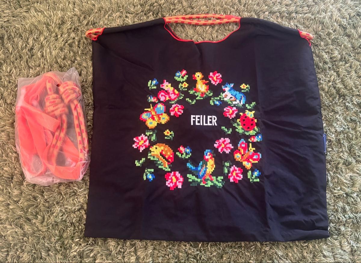 刺繍 トートバッグ ブラック ボールアンドチェーン フェイラー ハイジ