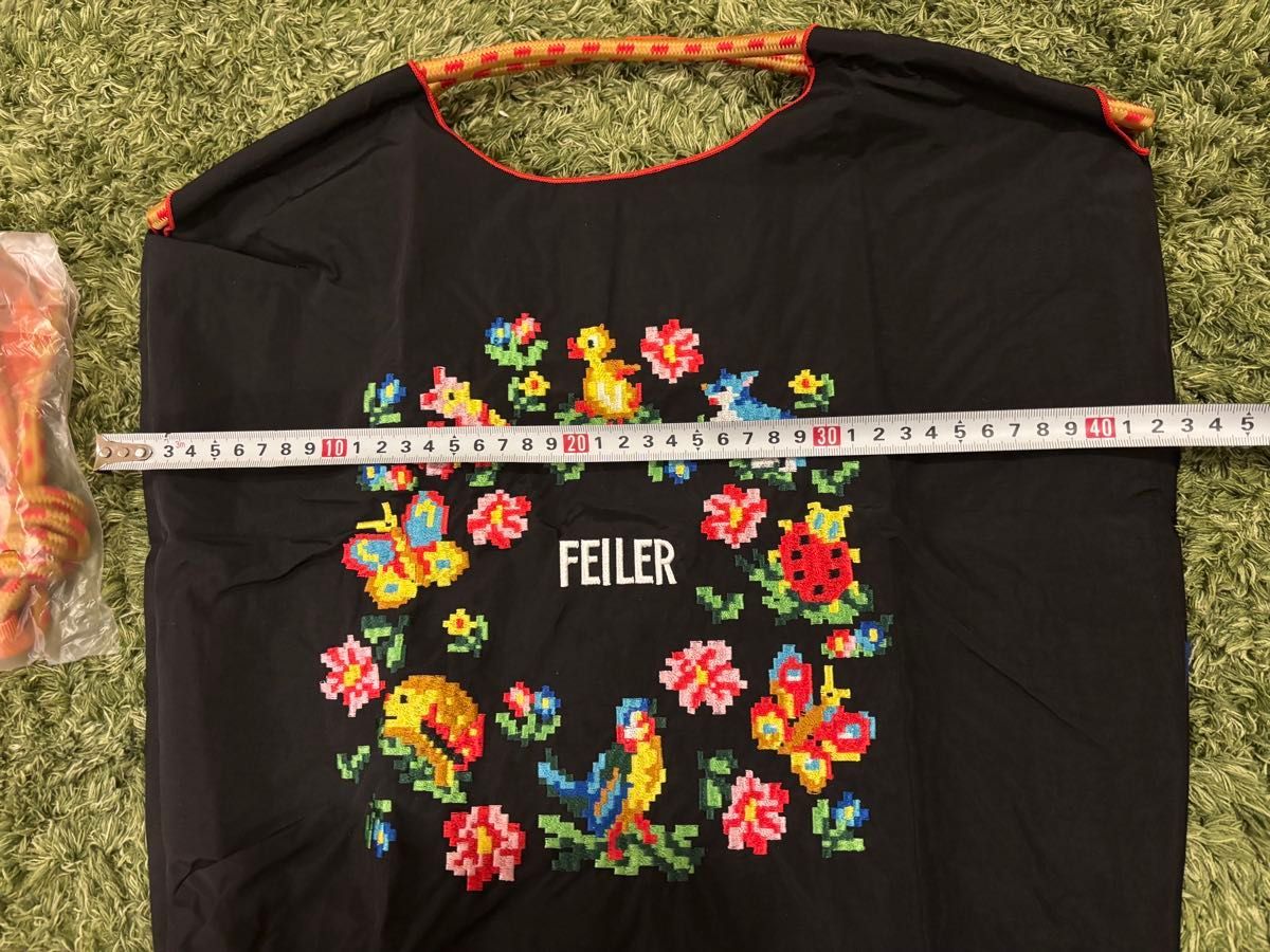 刺繍 トートバッグ ブラック ボールアンドチェーン フェイラー ハイジ