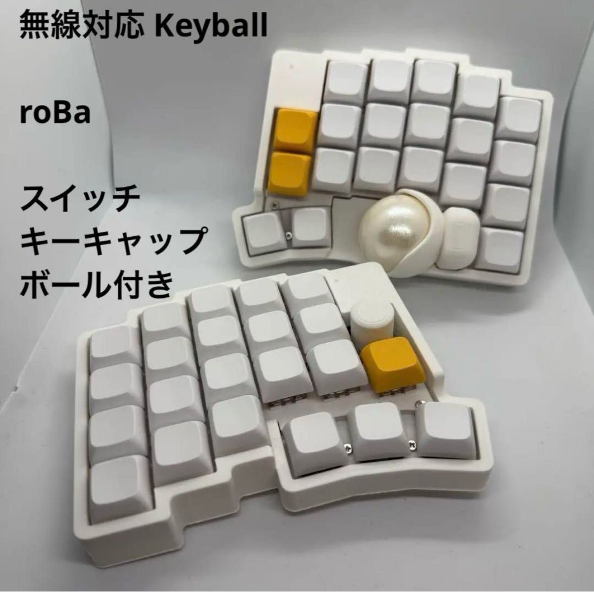 RoBa トラックボール キーボード 無線 スイッチ キーキャップ付