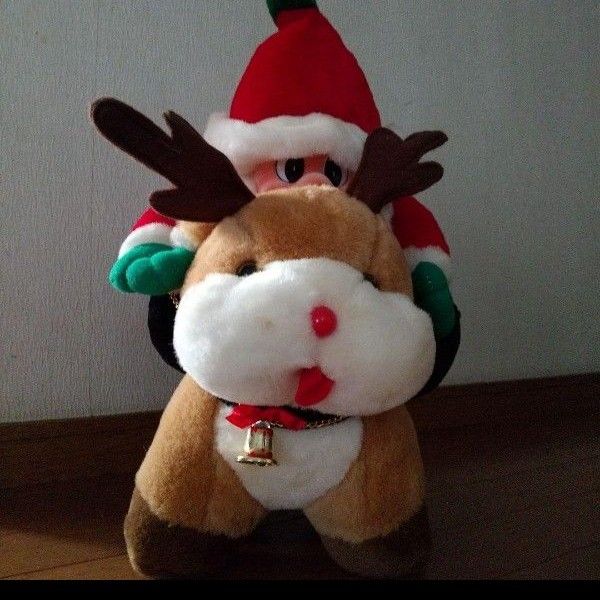 サンタクロース 光る トナカイ ぬいぐるみ メロディぬいぐるみ 昭和