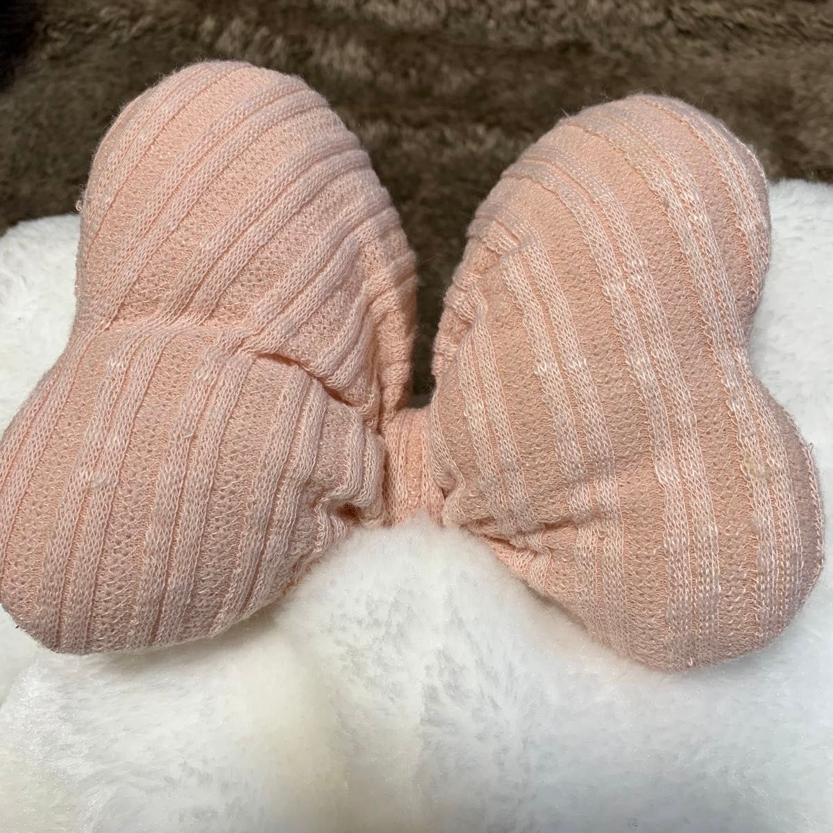 ディズニー ミニー 手袋付き ファンキャップ 白 もこもこ マフラー