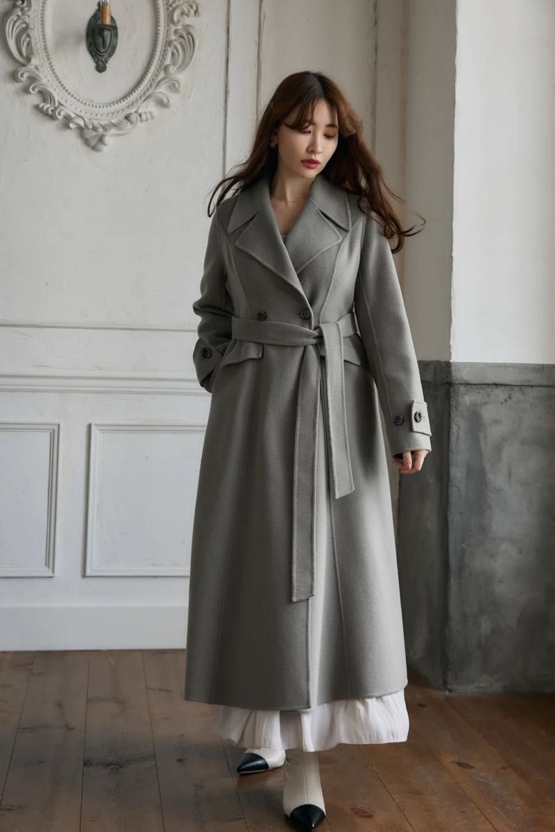 Hamilton Wool River Dress Coat pearl green Sサイズ Herlipto ロング