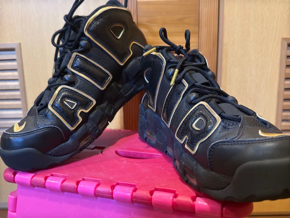 美品希少 ナイキ エアモアアップテンポ モアテン ブラックゴールド