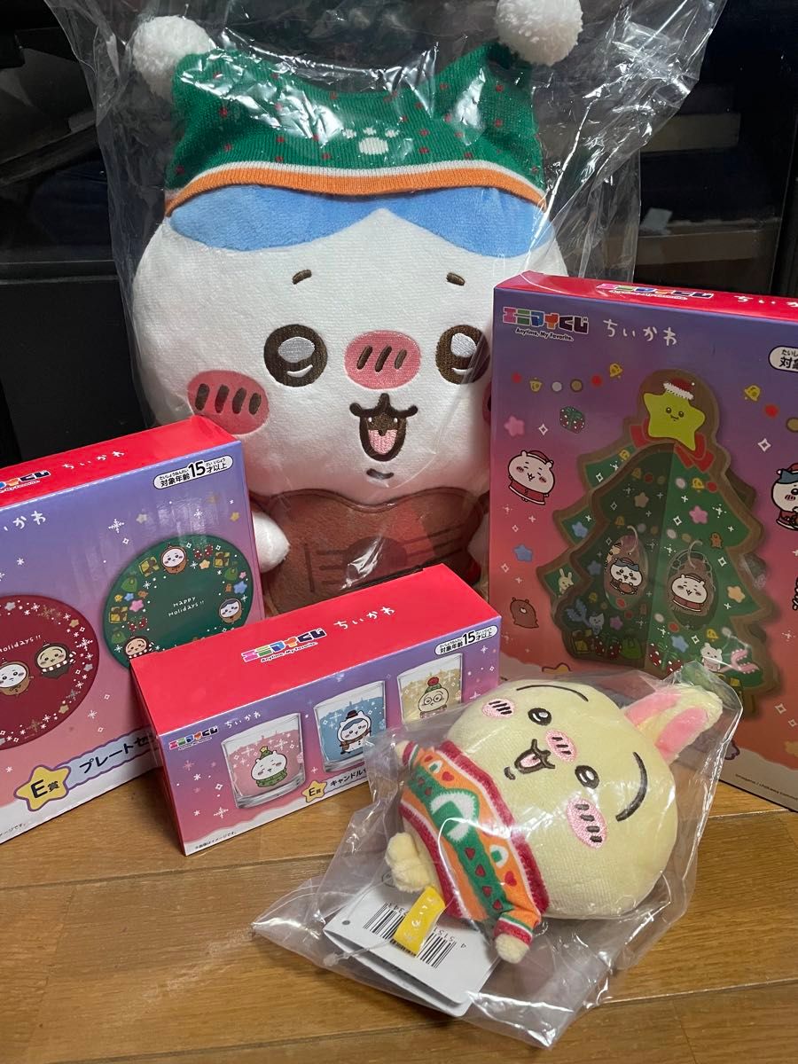 ちいかわ B賞E賞D賞 ぬいぐるみ キャンドル ツリー プレート5つセット