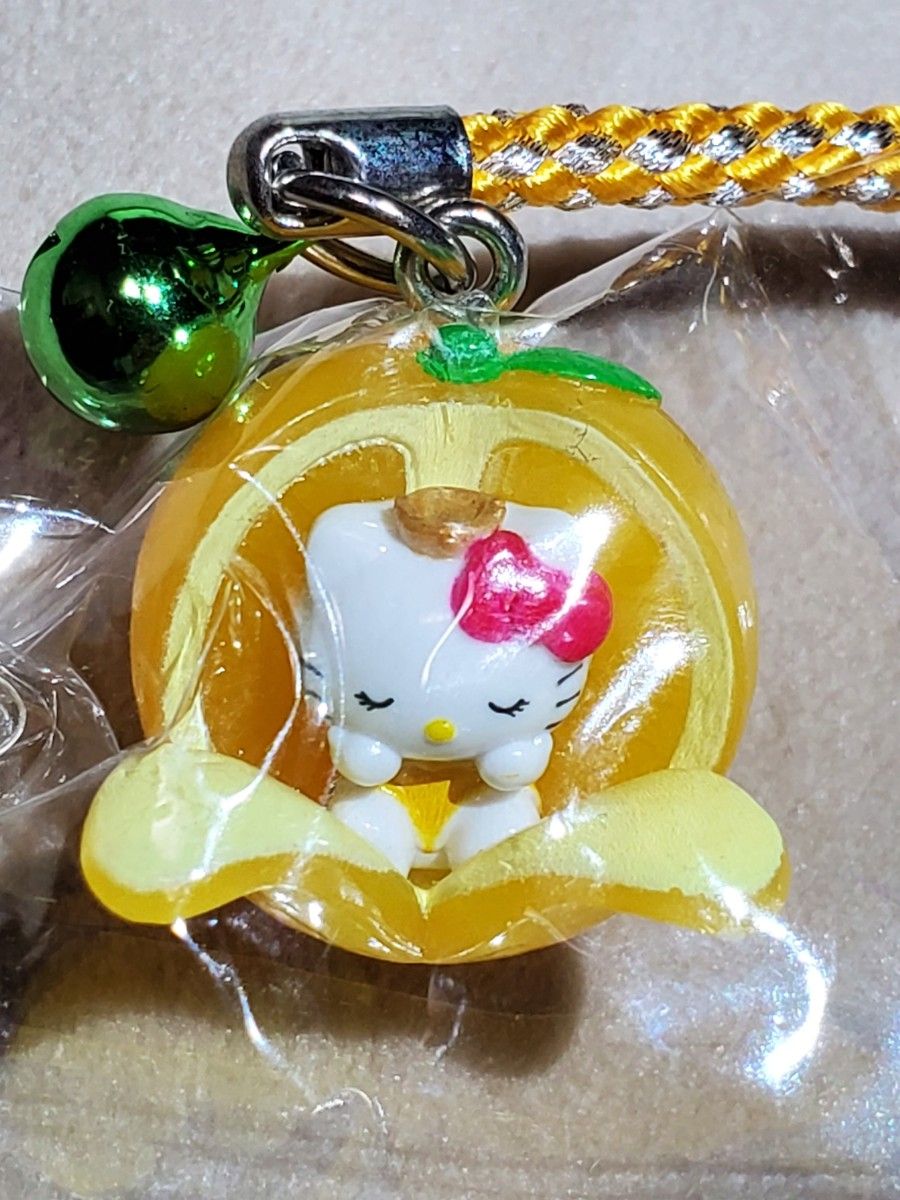 ハローキティ ご当地限定ストラップ 根付け 山口限定 夏みかん 柑橘