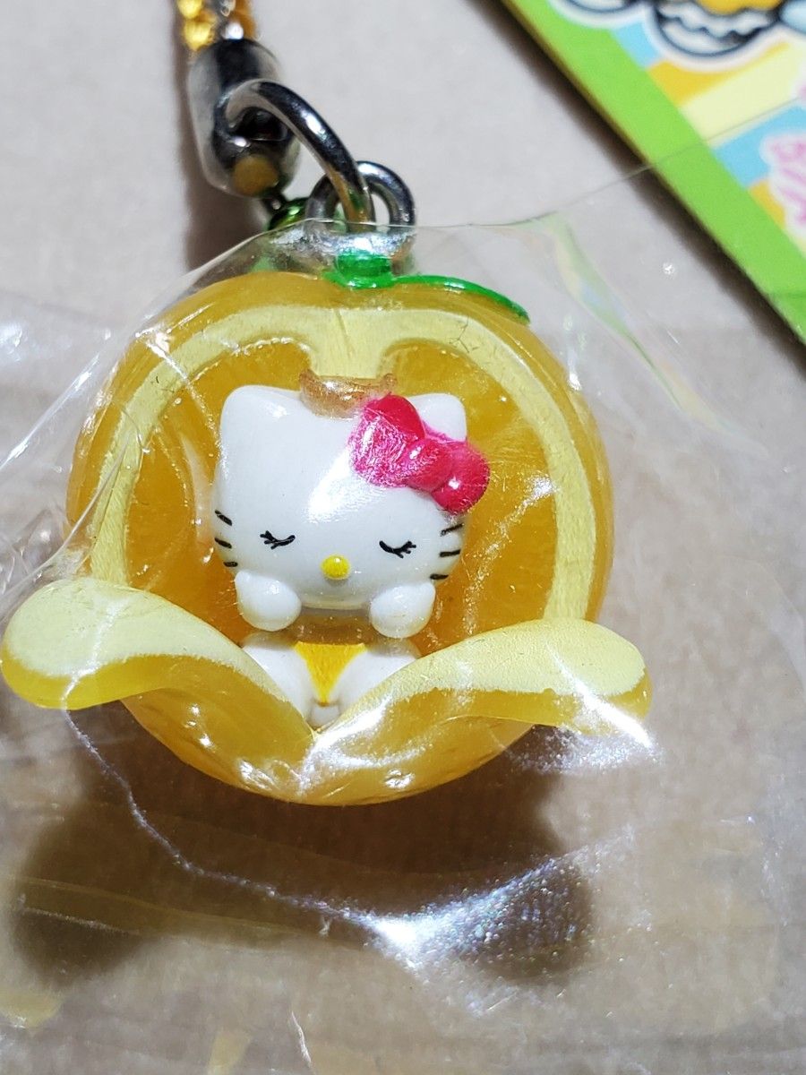 ハローキティ ご当地限定ストラップ 根付け 山口限定 夏みかん 柑橘