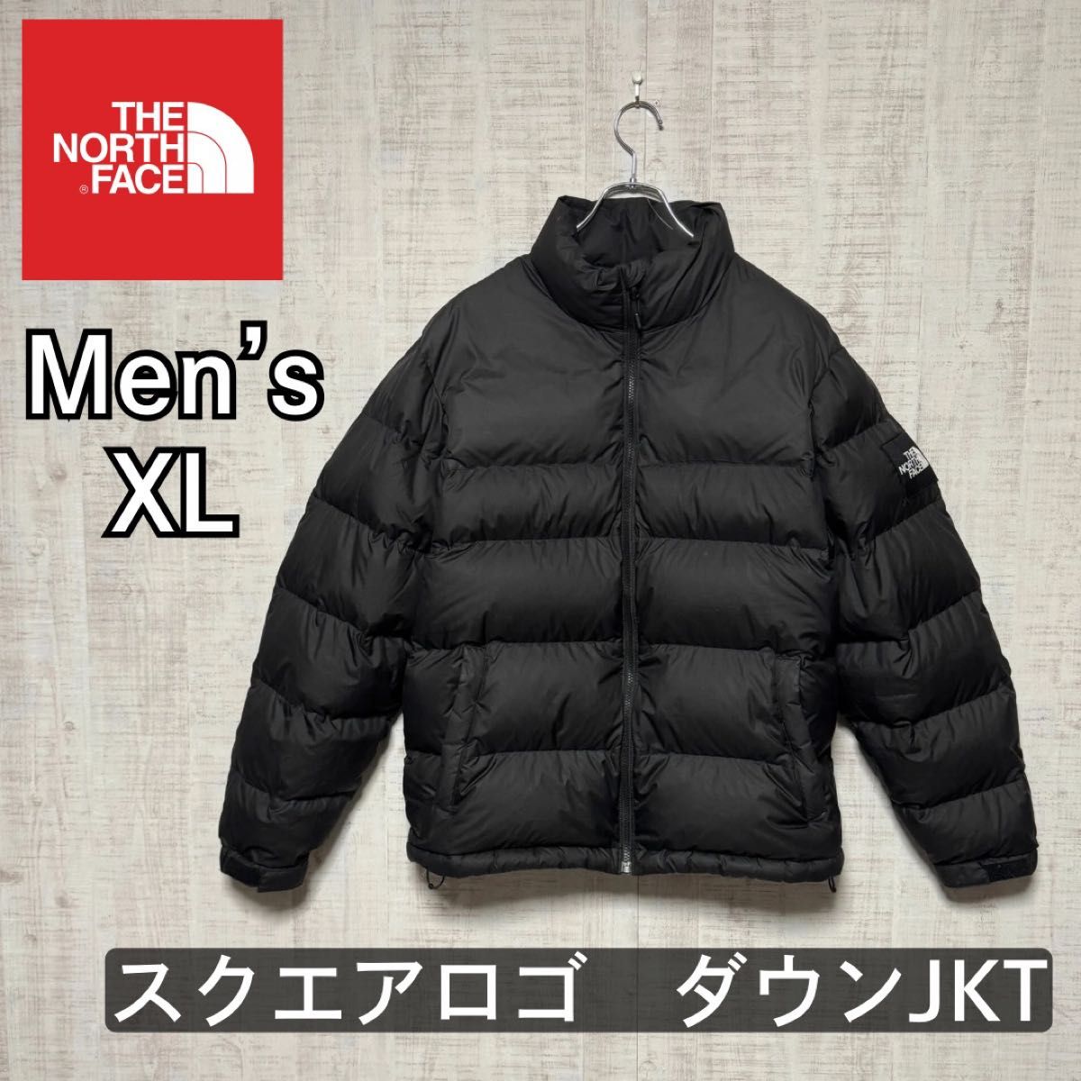 ノースフェイス スクエアロゴ ダウンジャケット メンズXL ブラック