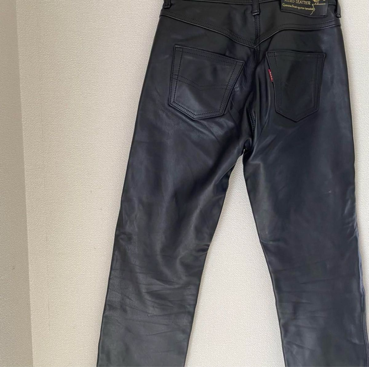エアロレザー 【32】未使用級 90s 激レア 本革 馬革 レザーパンツ 黒