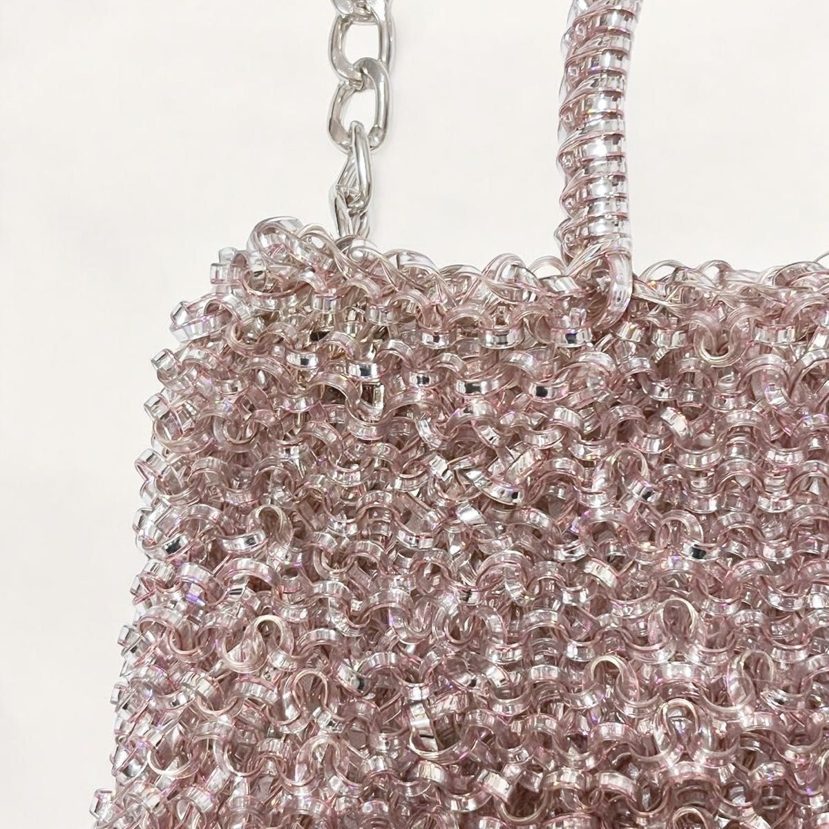 アンテプリマ スクエア ミディアム シルバーピンク ショルダーバッグ