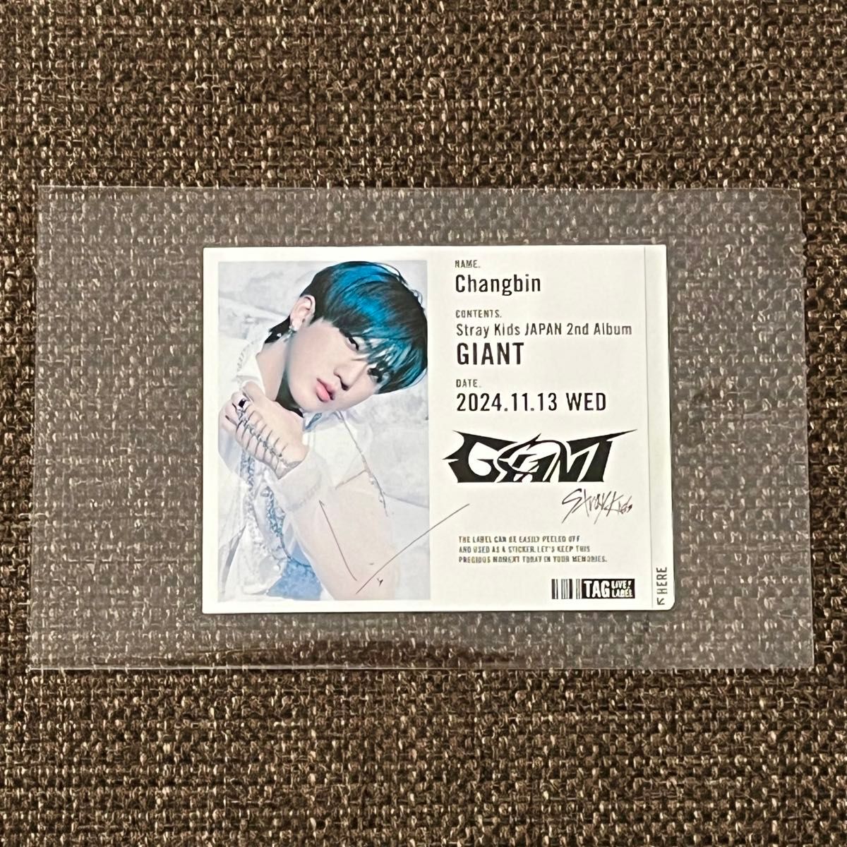 スキズ 直筆チェキ チャンビン B賞 StrayKids スキズソチャンビン