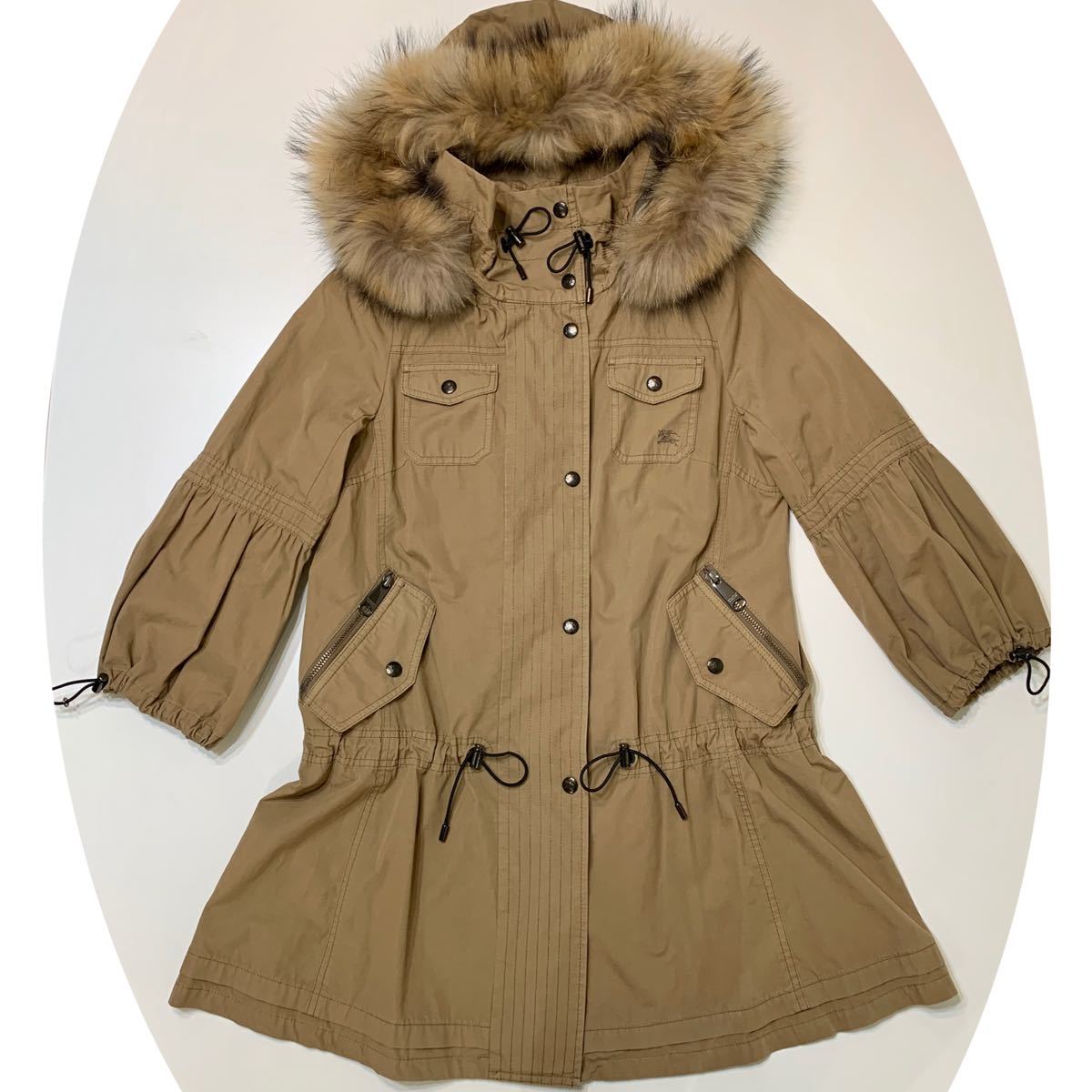 美品 バーバリー ブルーレーベル モッズ コート キャメル サイズ38