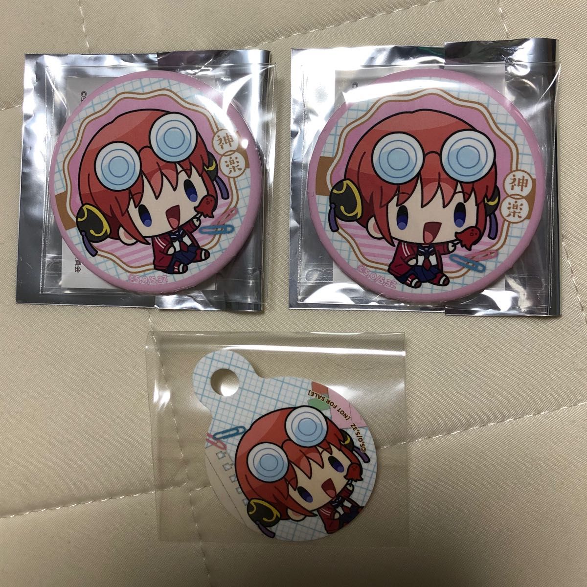 銀魂 アクリルスタンド 缶バッジ 神楽 PLAYBACK 忘年会 魂入れ替わり