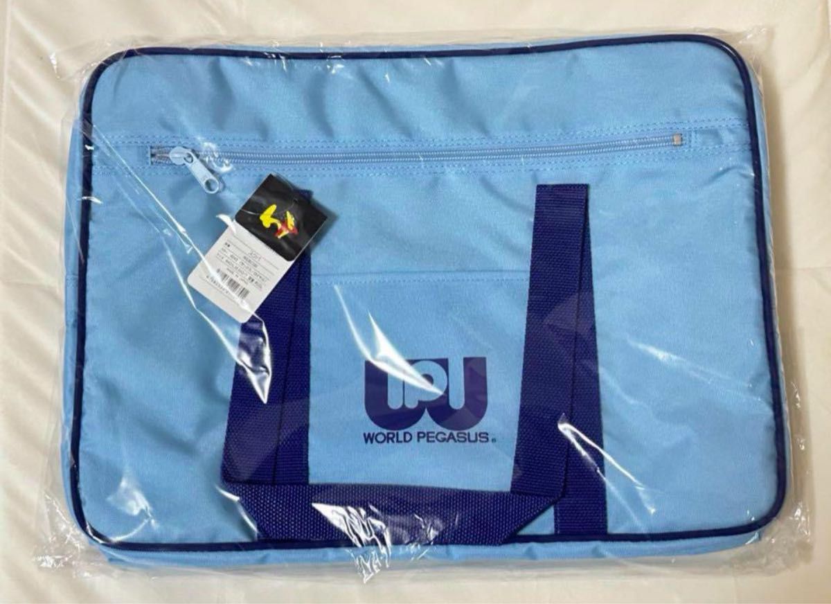 新品未使用】ワールドペガサス スクールバッグ 水色 ワッペ スクバ