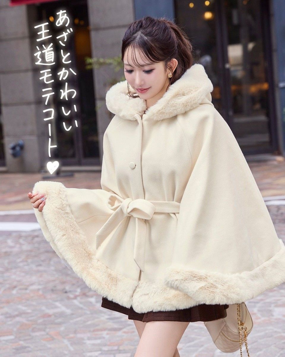 cherimi シェリミー フードファーリボンポンチョ シェリミー cheri mi