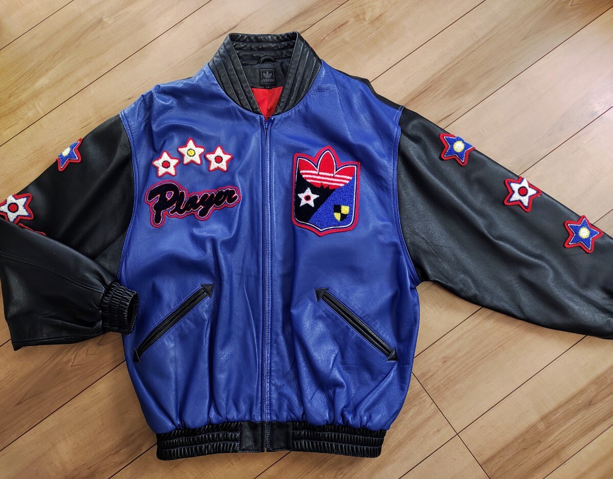 古着 Мサイズ 復刻 アディダス レザー ジャケット スタジャン RUN DMC