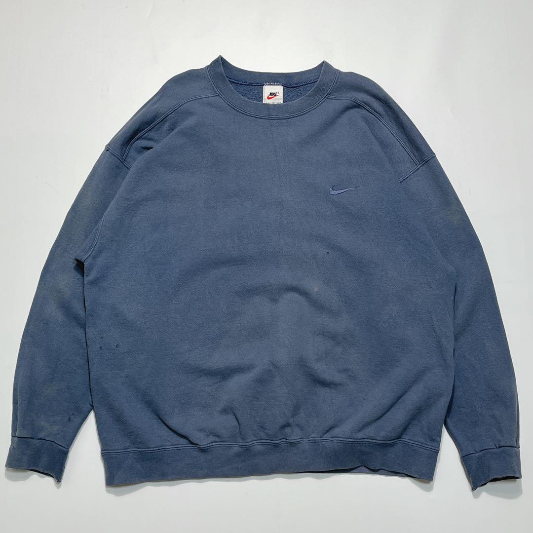90's NIKE ナイキ 白タグ 銀タグ スウェット トレーナー XL ブルー