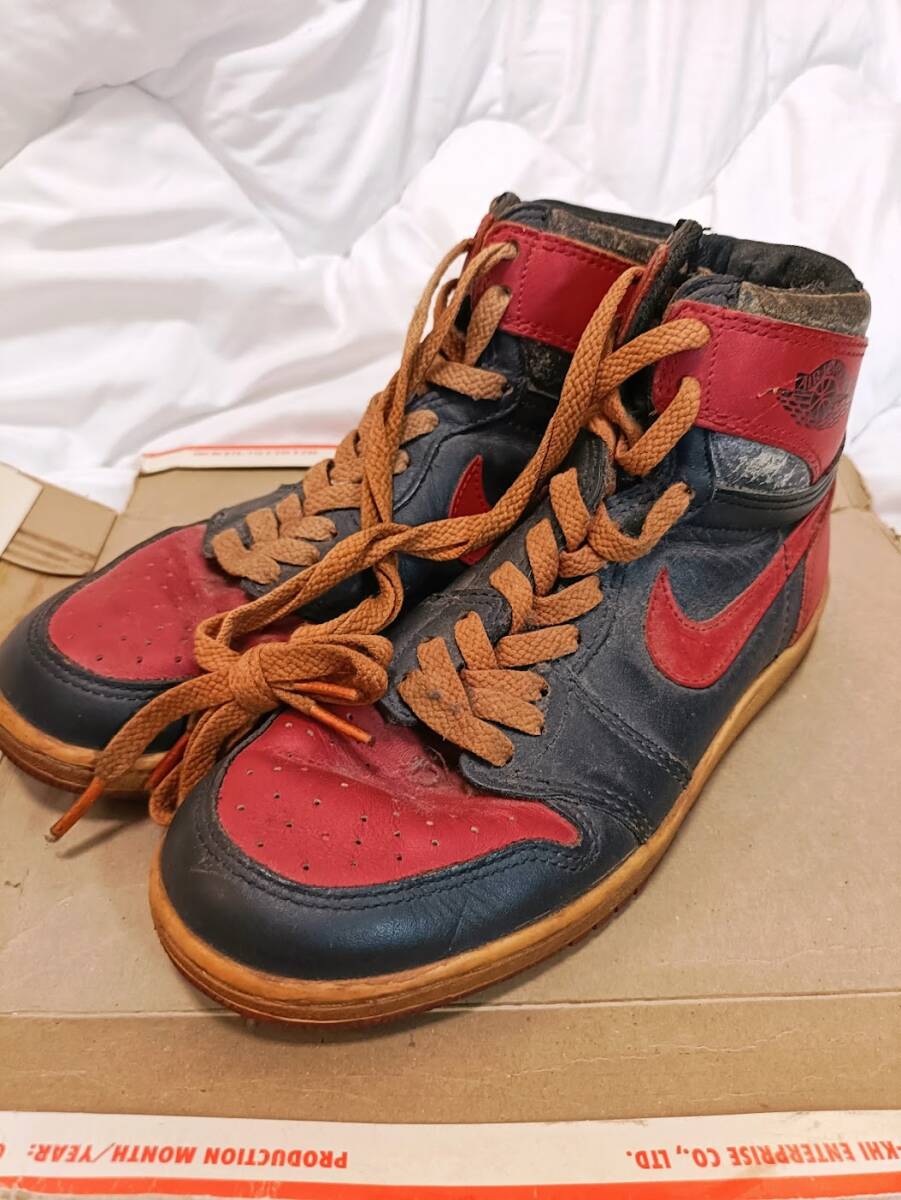1985年製 NIKE AIR JORDAN 1 オリジナル US 7 5 赤/黒 40年前