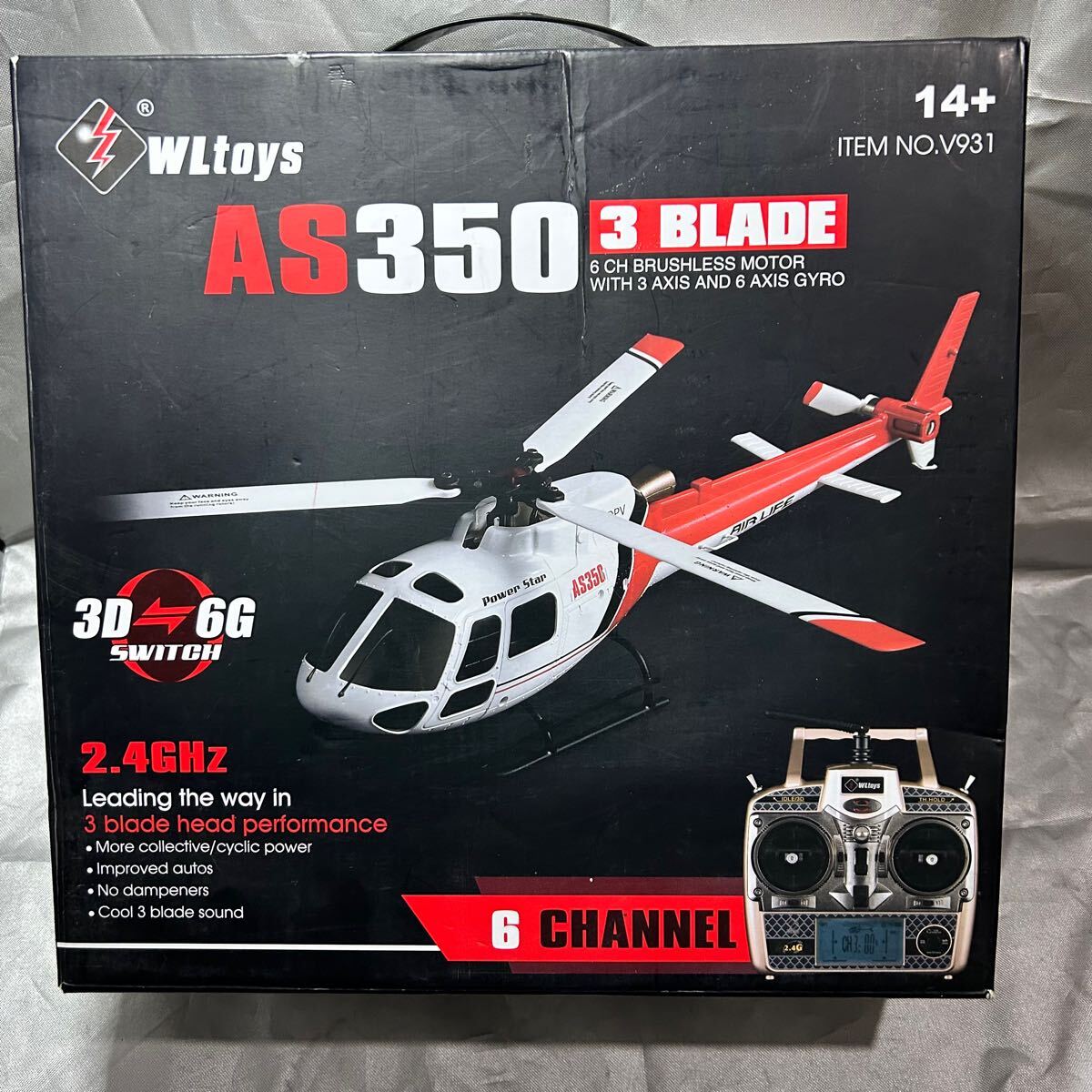 Yahoo!オークション - WLtoys AS350 3ブレード 2.4GHz 3D 赤 RED ラジ