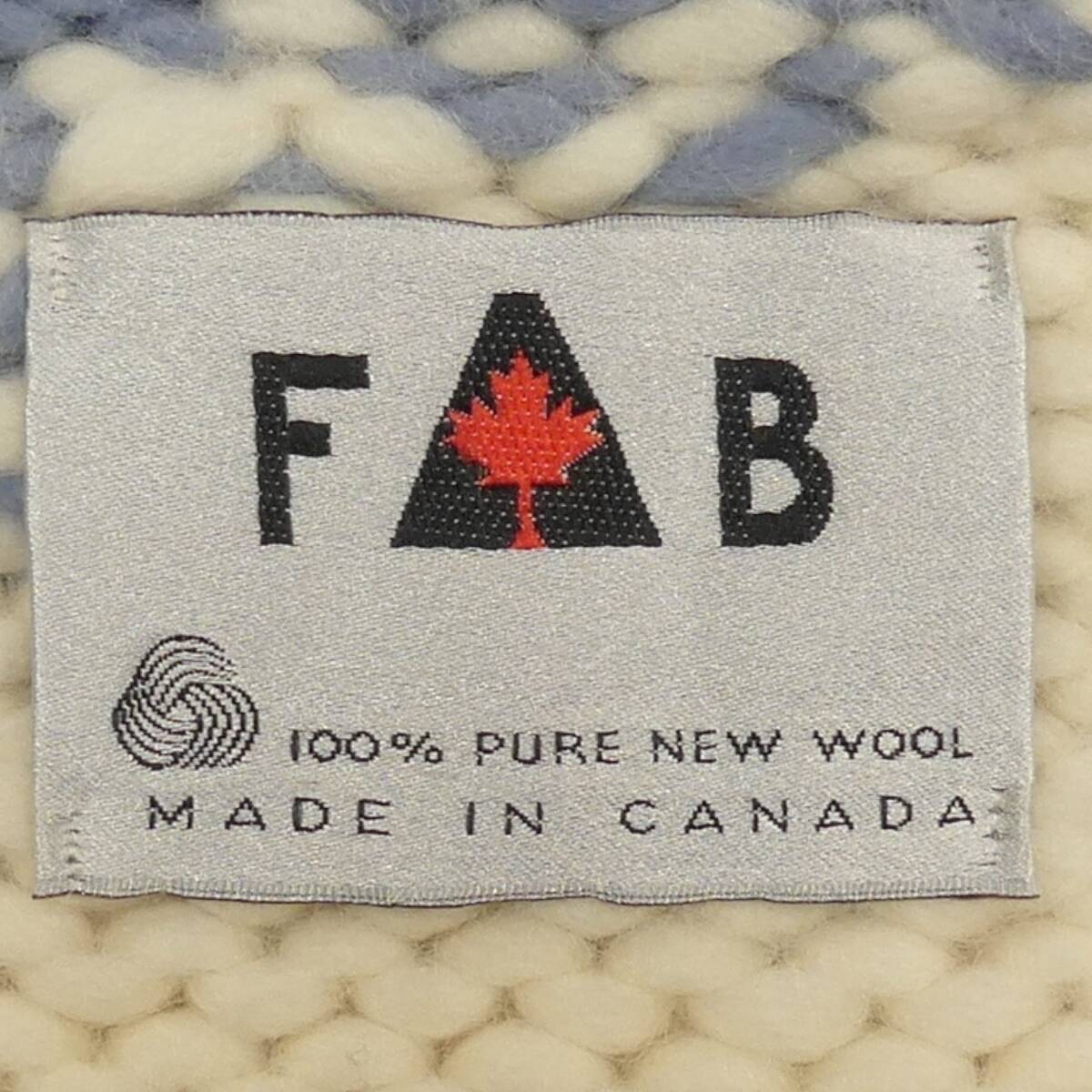 即決 カナダ製 FAB メンズ XXL カウチンセーター エフエービー 白