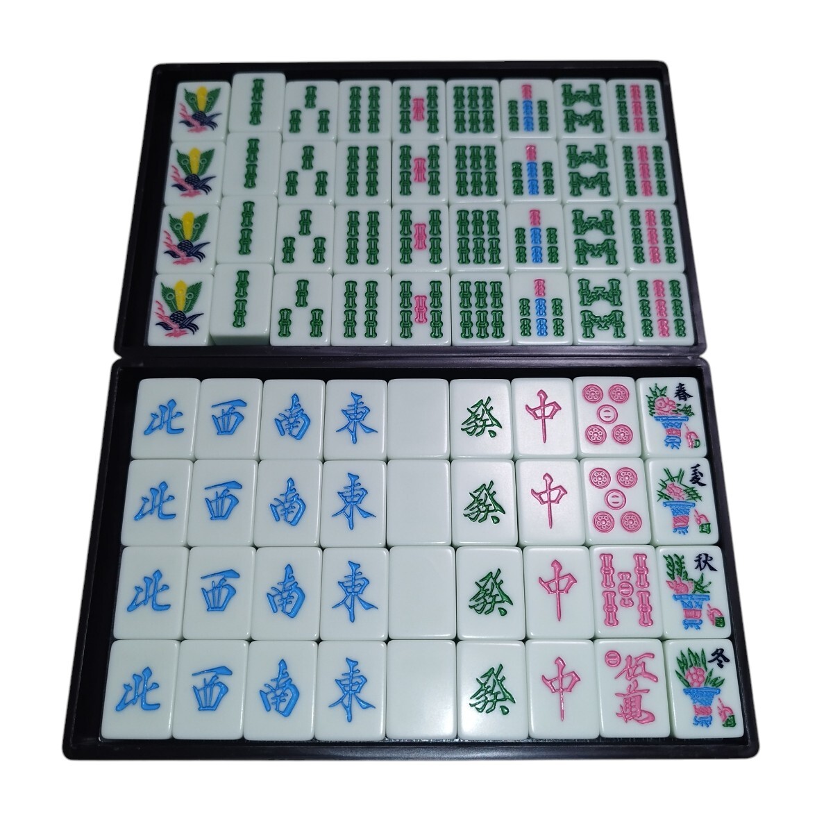☆希少カラー☆美品☆ 麻王印 麻雀牌（スリートン青） Amazon | レトロ