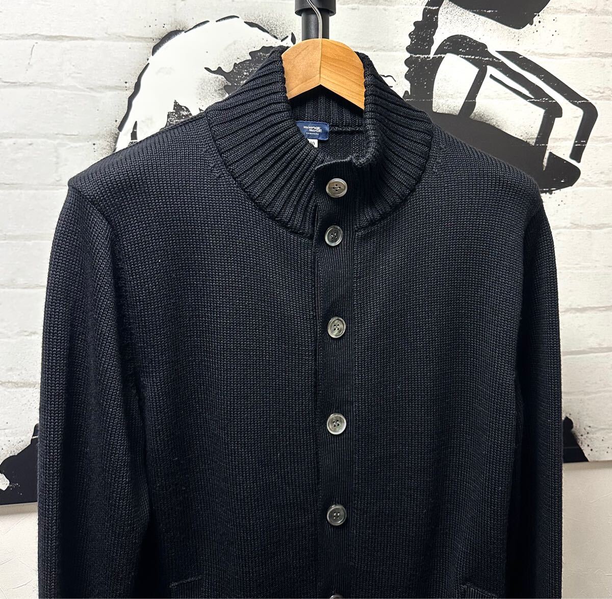 鎌倉シャツ スタンドカラーカーディガン エクストラファインメリノ