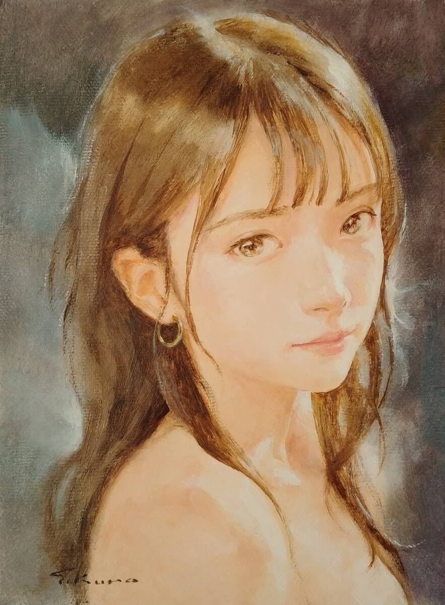 黒川達也 「車窓から」P8 油彩画 真作 風景画 宮永岳彦師事 額無し