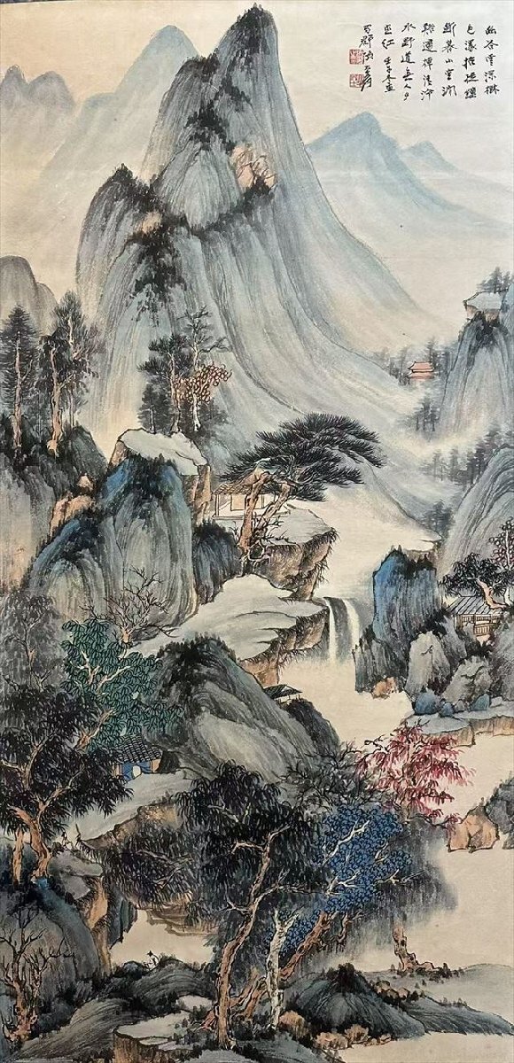 掛軸 大量 113本まとめて 中国書画山水花鳥仏画仏教木版画拓本刺繍