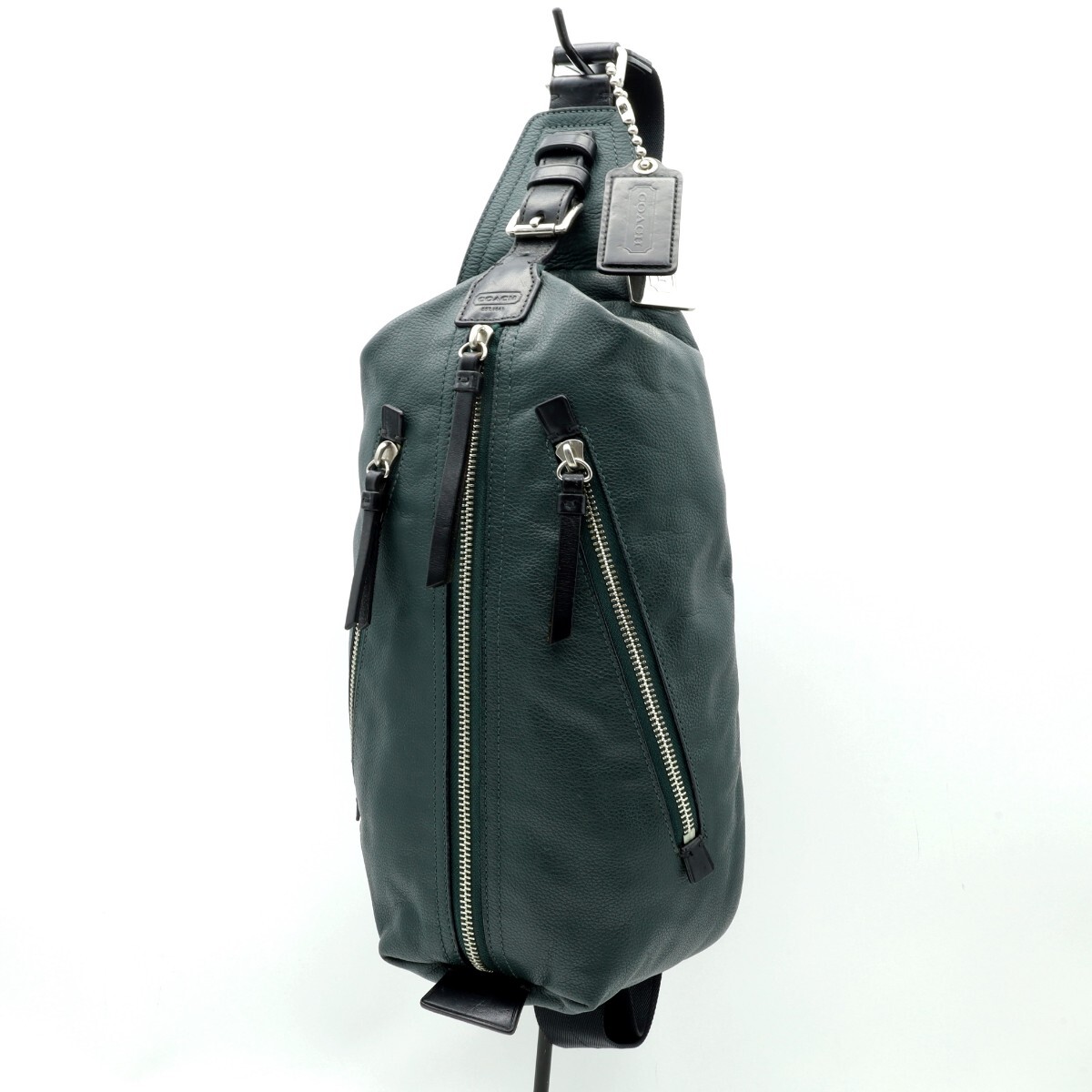COACH コーチ トンプソン ボディバッグ スリングバッグ シボ革 ロゴ型