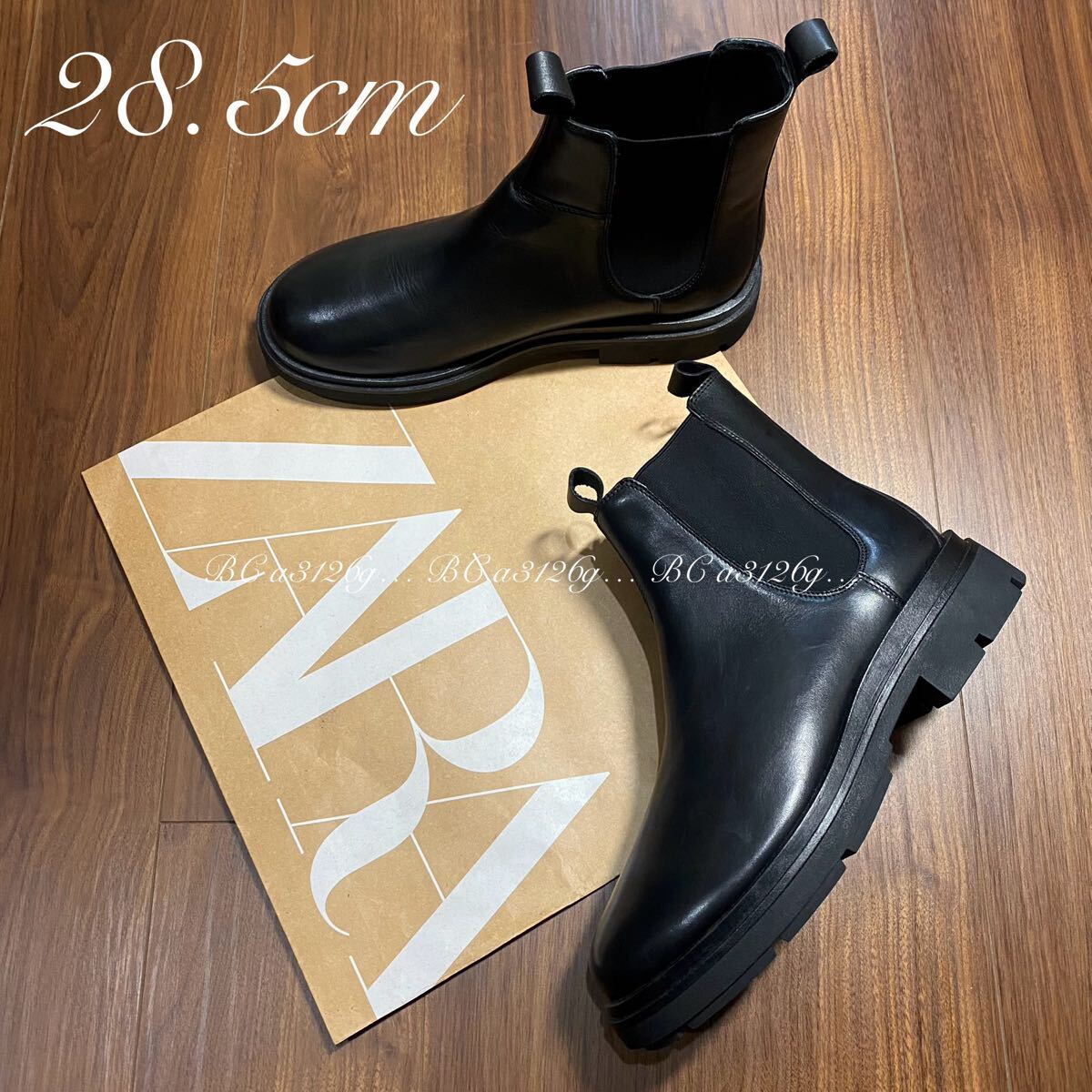 新品 ZARA ボリュームソールチェルシーレザーブーツ 28 5cm 44 メンズ