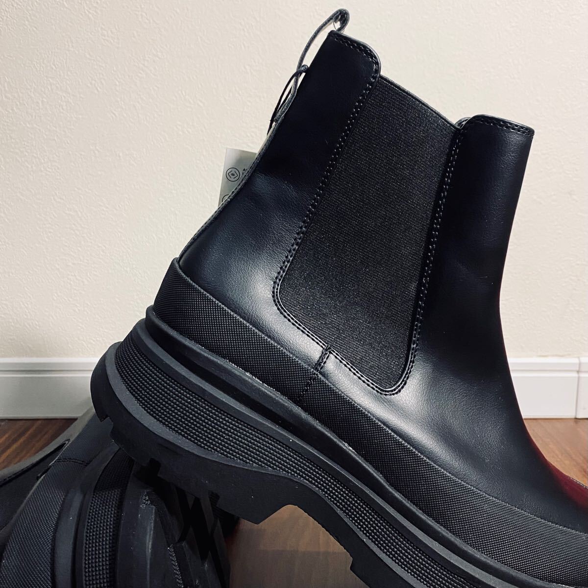 新品 ZARA CHUNKY CHELSEA BOOTS 27 5cm 43 BLACK メンズ ザラ 厚底