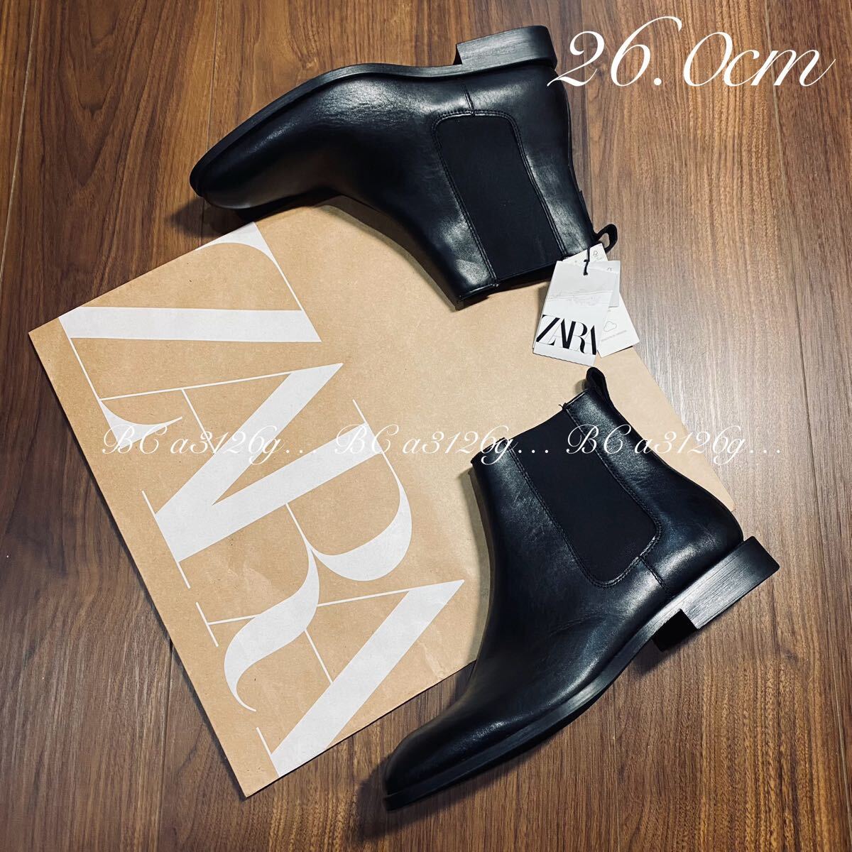 新品 ZARA LEATHER ANKLE BOOTS 26 0cm 40 メンズ ザラ レザーアンクル