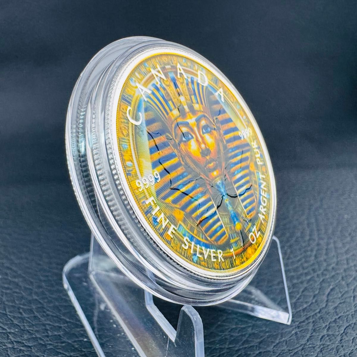 世界100枚限定 】カナダ メイプルリーフ 銀貨 カラー 古代エジプト