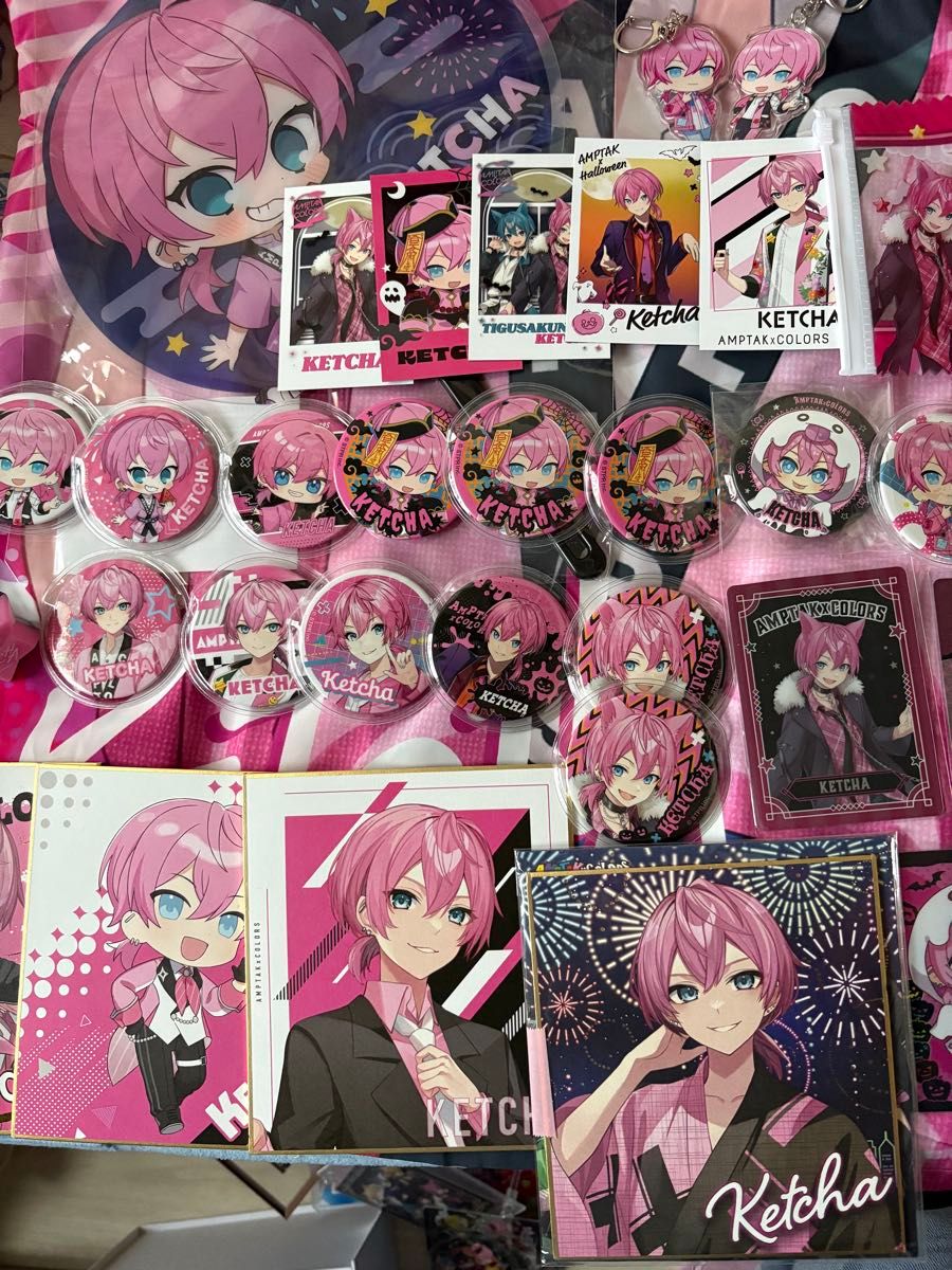 AMPTAK×Colorsけちゃくんセット売り 缶バッジ ぬいぐるみ グッズ