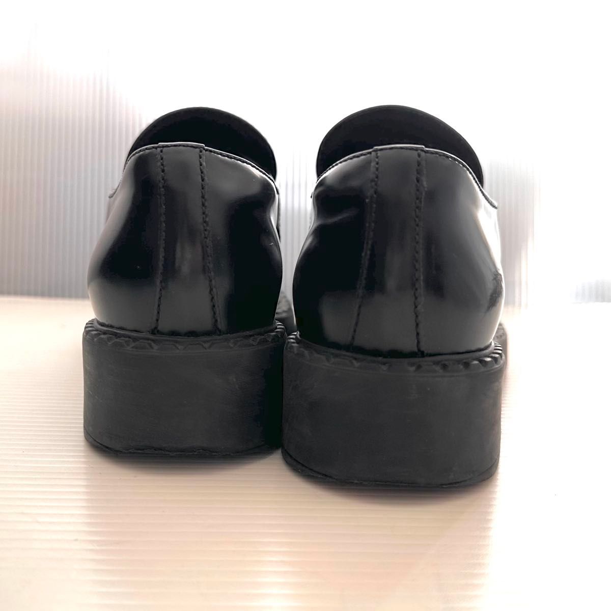 PRADA プラダ チョコレート ブラッシュドレザー ローファー 革靴 正規