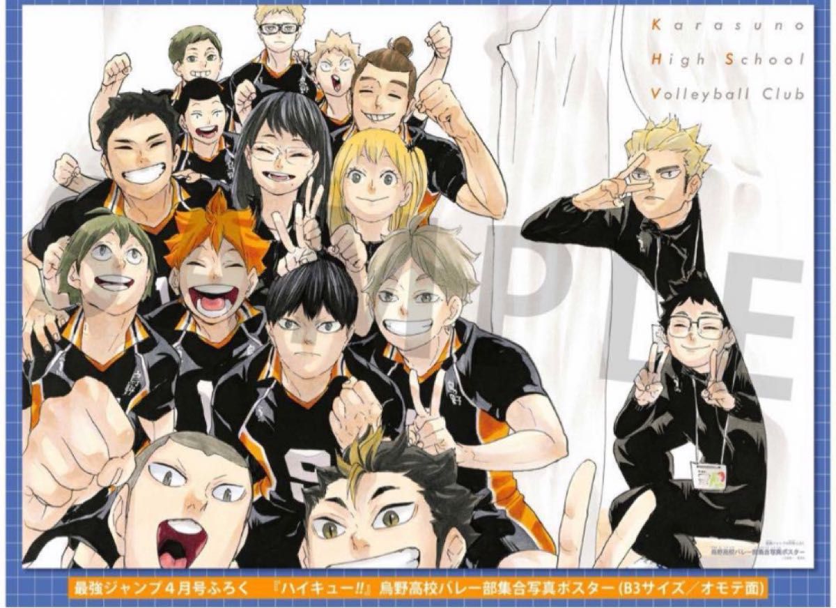 最強ジャンプ ポスター ハイキュー 烏野高校バレー部集合写真ポスター
