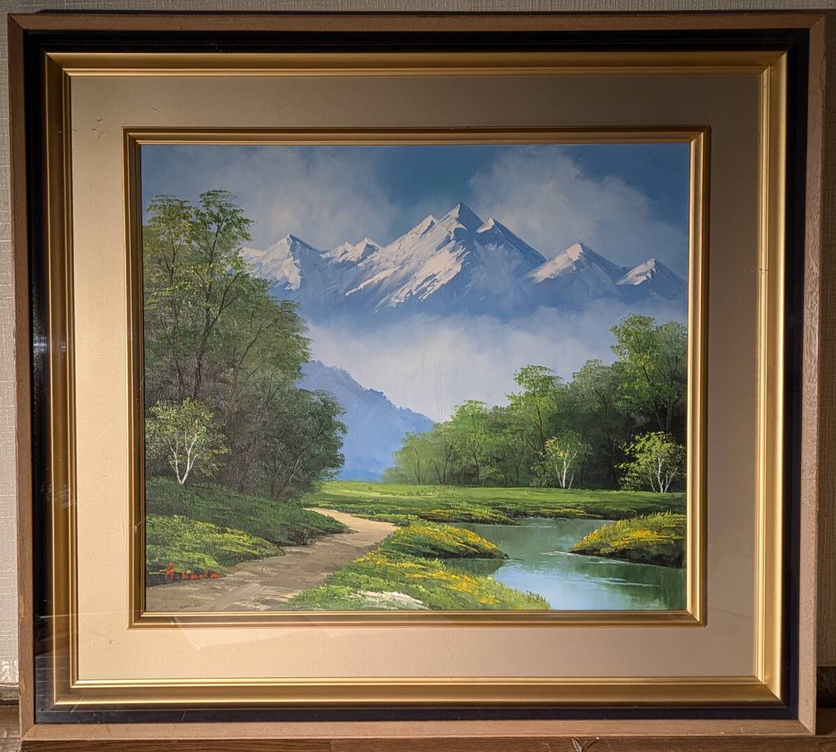 Yahoo!オークション - 【真作】絵画 工藤昭重 油彩10号 北アルプス 緑