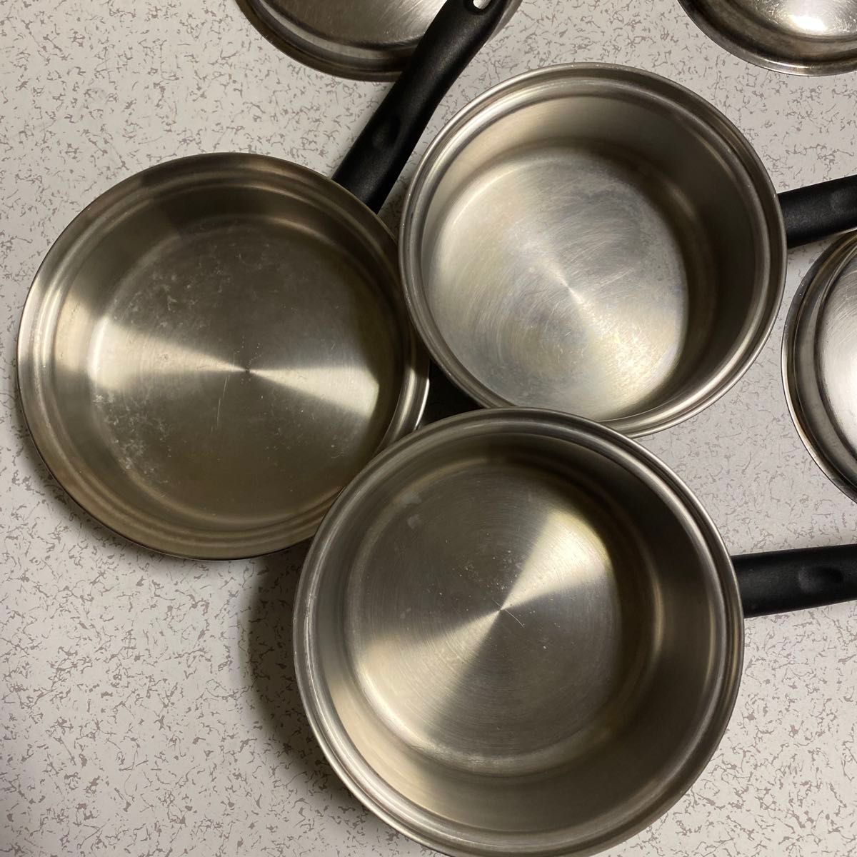 アムウェイステンレススチール 無水片手鍋 IH対応3個セット Amway