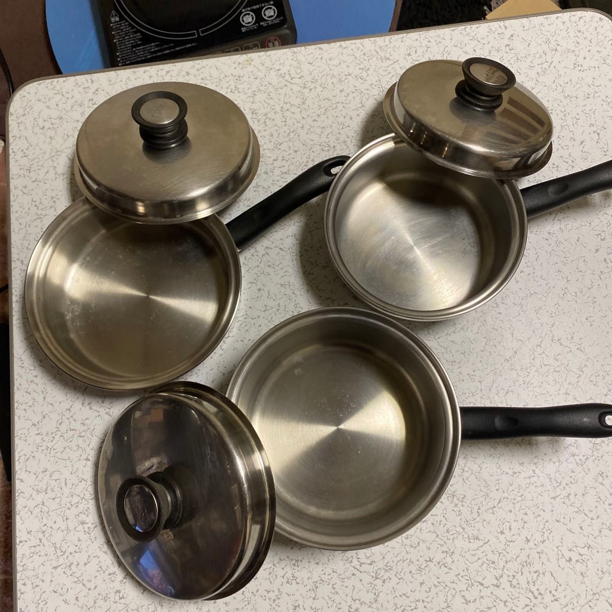 アムウェイステンレススチール 無水片手鍋 IH対応3個セット Amway