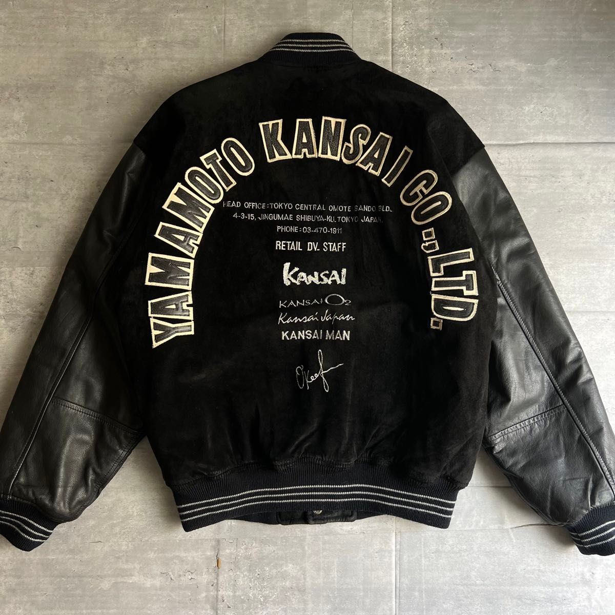 KANSAI YAMAMOTO MAN 山本寛斎 刺繍ロゴ レザースタジャン｜Yahoo