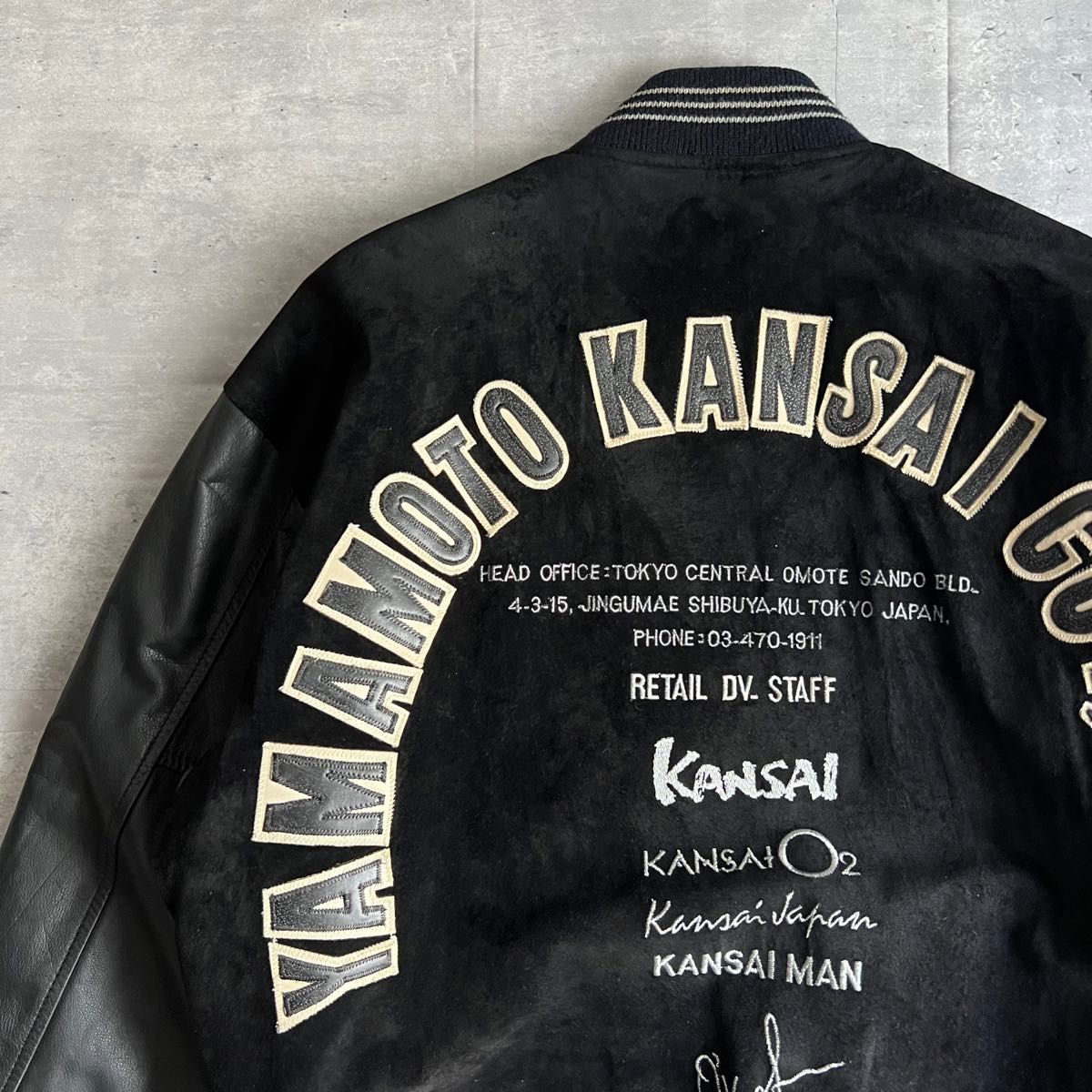 KANSAI YAMAMOTO MAN 山本寛斎 刺繍ロゴ レザースタジャン｜Yahoo