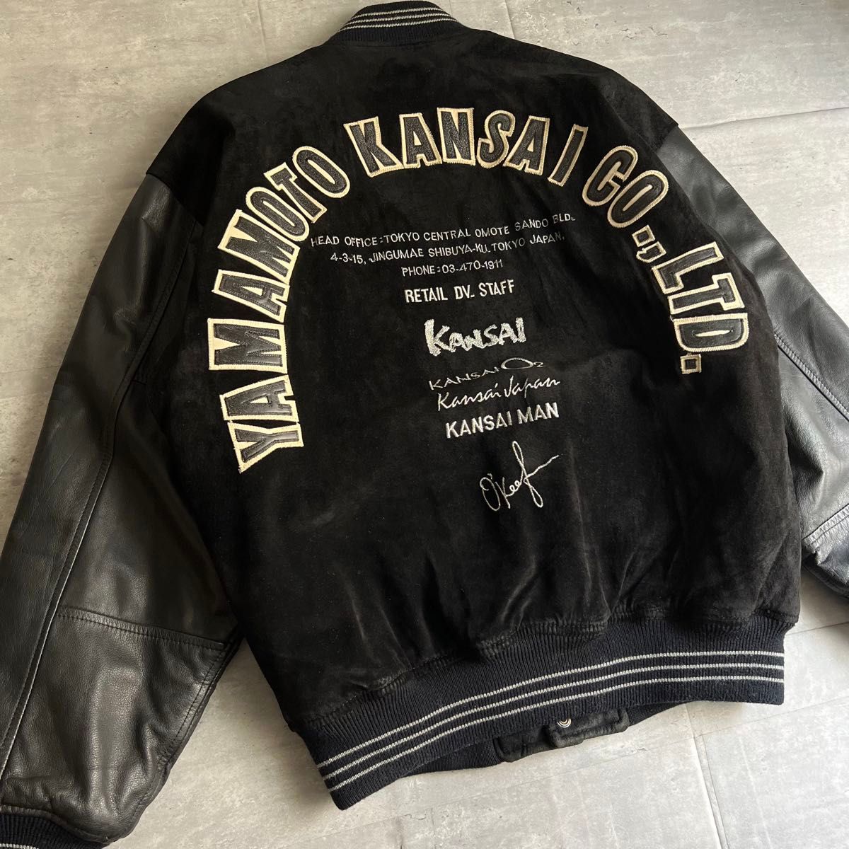 KANSAI YAMAMOTO MAN 山本寛斎 刺繍ロゴ レザースタジャン｜Yahoo