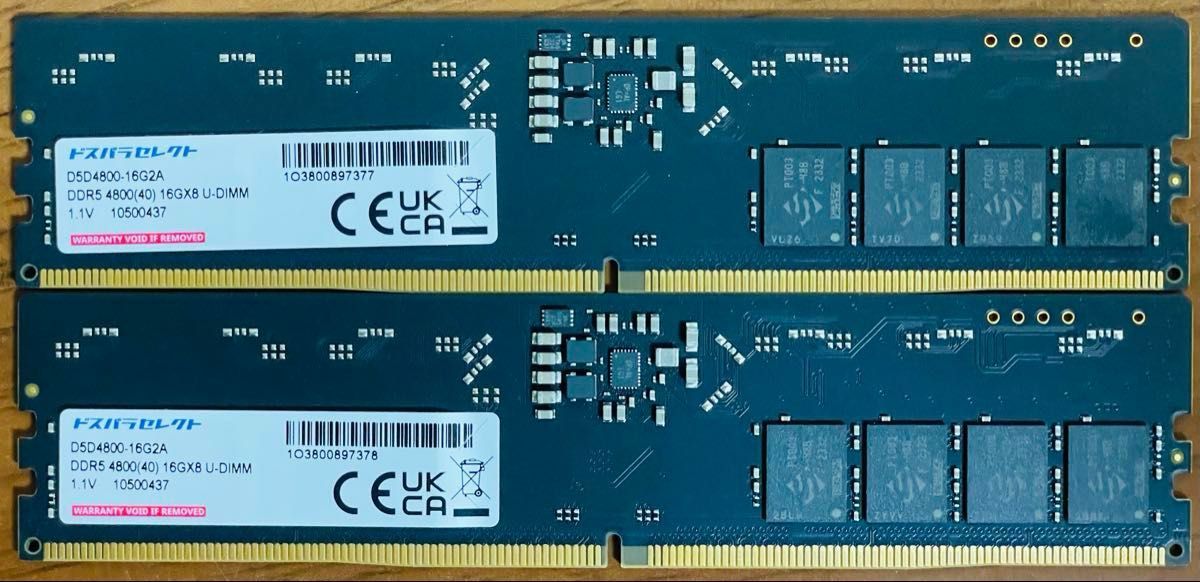 DDR5-4800 16GB×2枚 32GB ドスパラセレクト ドスパラセレクト DDR5