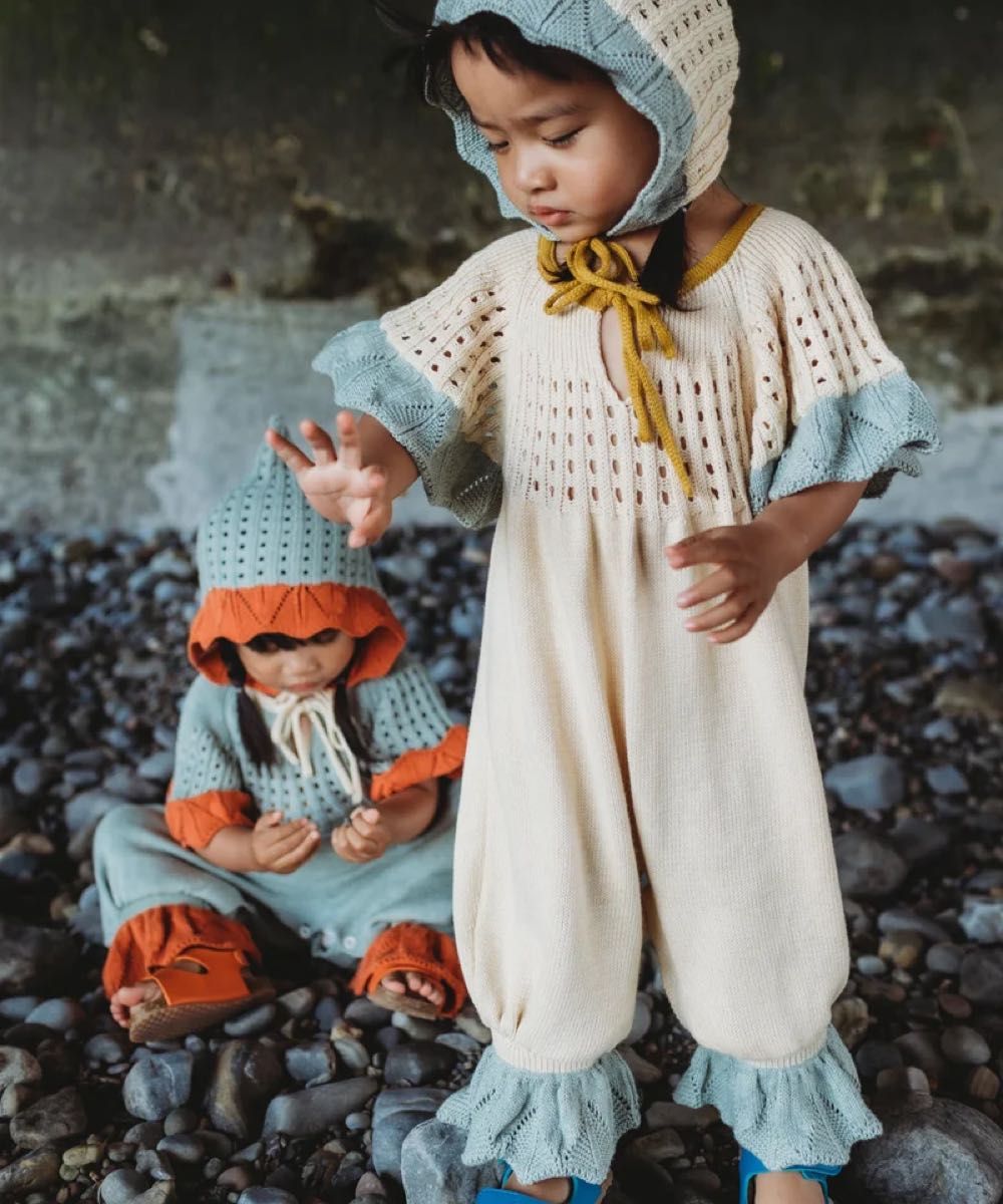 MABLI 23ss ロンパース ボンネット セット コビト 小人 マブリ 緑