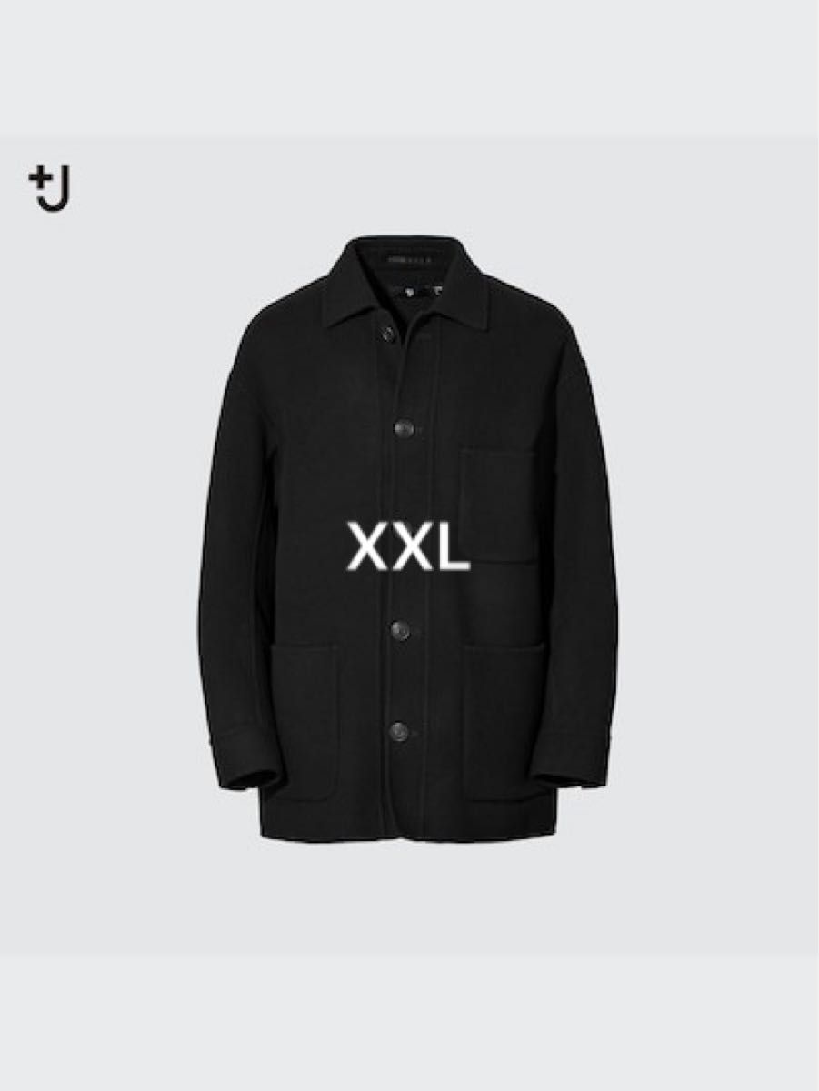 新品 XXL UNIQLO+J ウールブレンドオーバーシャツジャケット 黒 ジル